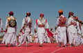 Elderly bearded men in retro costumes of Rajasthan