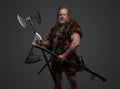 Grizzled elderly Viking warrior, displaying strength and wisdom Royalty Free Stock Photo