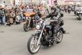 Elderly biker on a motorcycle