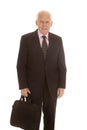 Elderly business man hold bag smile Royalty Free Stock Photo