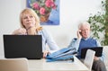 Elderly businesspeople working at home Royalty Free Stock Photo