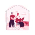 Elderly care abstract concept vector illustration. Royalty Free Stock Photo