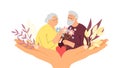 Elderly care concept illustration