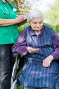 Elderly care outdoor Royalty Free Stock Photo