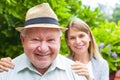 Elderly care outdoor Royalty Free Stock Photo