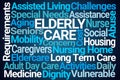 Elderly Care Word Cloud Royalty Free Stock Photo