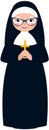 Elderly catholic nun in traditional monastic clothes