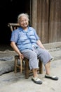 Elderly Chinese Lady at Daxu Royalty Free Stock Photo