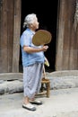 Elderly Chinese Lady at Daxu Royalty Free Stock Photo