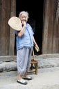 Elderly Chinese Lady at Daxu Royalty Free Stock Photo