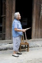 Elderly Chinese Lady at Daxu Royalty Free Stock Photo