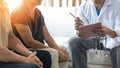 Elderly couple, ageing senior patients having exam and family consultation in clinic with doctor Royalty Free Stock Photo