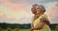 Elderly couple on the background of sky Royalty Free Stock Photo