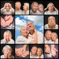 The elderly couple on black background Royalty Free Stock Photo