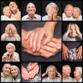 The elderly couple on black background Royalty Free Stock Photo