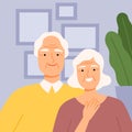 Elderly Couple Communicating Online from Home, Video Call, People Chatting with Friends or Relatives by Internet