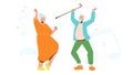 Elderly Couple Dancing Lifestyle Retirement Vector Illustration