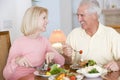 Elderly Couple Enjoying Healthy meal Royalty Free Stock Photo