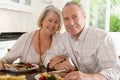 Elderly Couple Enjoying meal,mealtime Together Royalty Free Stock Photo