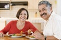 Elderly Couple Enjoying meal,mealtime Together