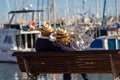 Elderly couple enjoying the views in the harbor