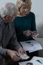 Elderly couple financial problems Royalty Free Stock Photo