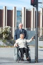 Elderly couple going for stroll Royalty Free Stock Photo