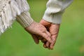 Close up portrait of elderly couple holding hands Royalty Free Stock Photo
