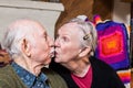 Elderly Couple Kissing Royalty Free Stock Photo