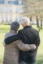 Elderly couple looking at building Royalty Free Stock Photo