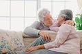 Elderly couple in love. Senior husband and wife hugging and bonding with true emotions Royalty Free Stock Photo