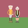 Elderly couple - old man and old woman stand together