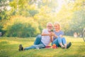 Elderly couple enjoying in garden at sunset. Concept couple elder love Royalty Free Stock Photo