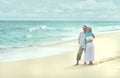 Elderly couple rest at tropical resort Royalty Free Stock Photo