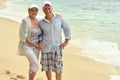 Elderly couple rest at tropical resort Royalty Free Stock Photo