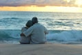 Elderly couple rest at tropical resort Royalty Free Stock Photo