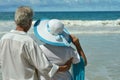 Elderly couple rest at tropical resort Royalty Free Stock Photo