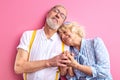 elderly couple retained reverent feelings and attitude towards each other after many years Royalty Free Stock Photo
