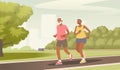 Elderly couple on a run. African American seniors running in the park, happy man and woman doing outdoor activities Royalty Free Stock Photo