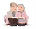 Elderly couple share memories together Royalty Free Stock Photo