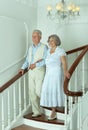 Elderly couple on the stairs