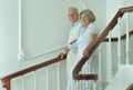 Elderly couple on the stairs