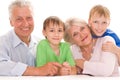 Elderly couple with their grandchildren Royalty Free Stock Photo