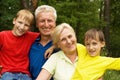 Elderly couple with their grandchildren Royalty Free Stock Photo