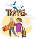 Elderly couple travelers vector