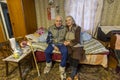 Elderly couple Veps - small Finno-Ugric peoples living on the territory of Leningrad region in Russia