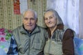 Elderly couple Veps - small Finno-Ugric peoples living on the territory of Leningrad region in Russia Royalty Free Stock Photo