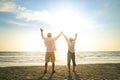 Elderly couples travel to the sea to relax in retirement