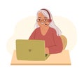 Elderly customer support agent concept. Royalty Free Stock Photo