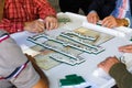 Elderly domino players Royalty Free Stock Photo